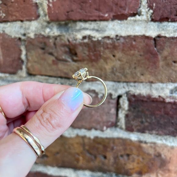 Custom 18kt Yellow Gold 5ct Lab Grown Diamond Solitaire Ring, Size 7.25 - Picture 8 of 9